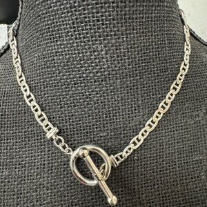 Chic Silver Toggle Necklace